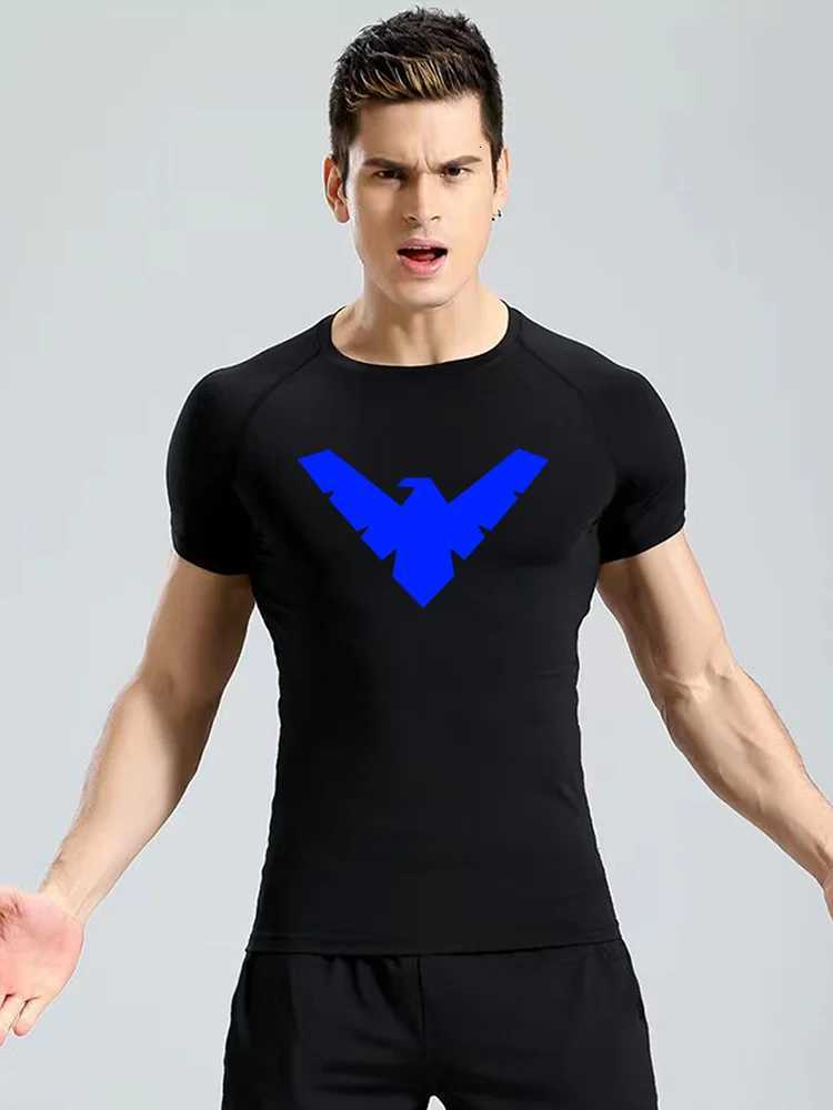 Compression Nightwing Print Tops For Men T Shirt Rashguard Jiu Jitsu Gym Fitness Running Train ing Shirts Short Sleeved X260527 - view 7