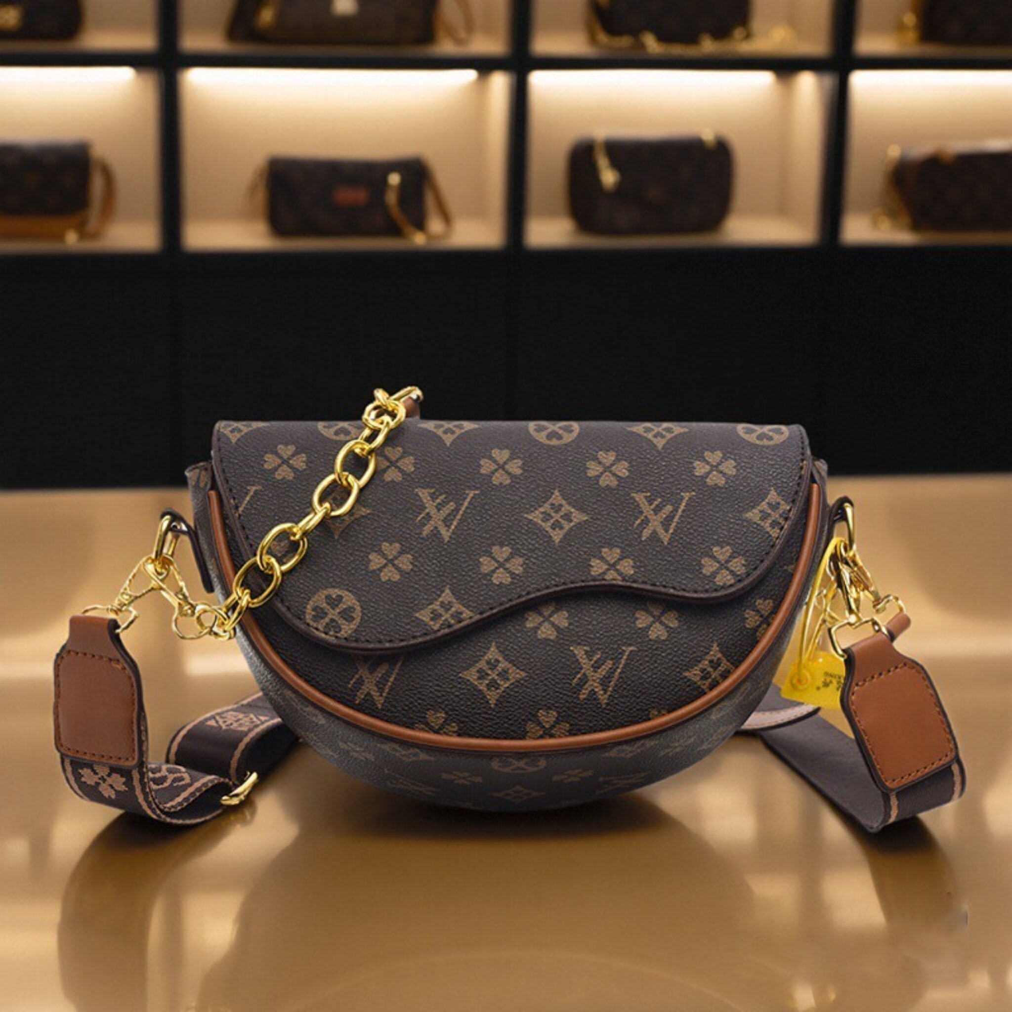 Luxury 2026 New Fashionable Printed Designer Saddle Bag Casual Single Shoulder Diagonal Cross Bag for Women
