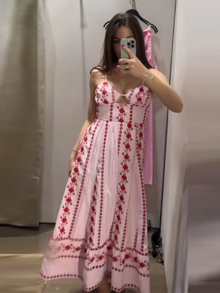 Sleeveless Womens Floral Print Maxi Dress Spaghetti Strap Sweetheart Neck Flowy Boho Vacation Dresses Summer Cute Wear 260526 - view 6