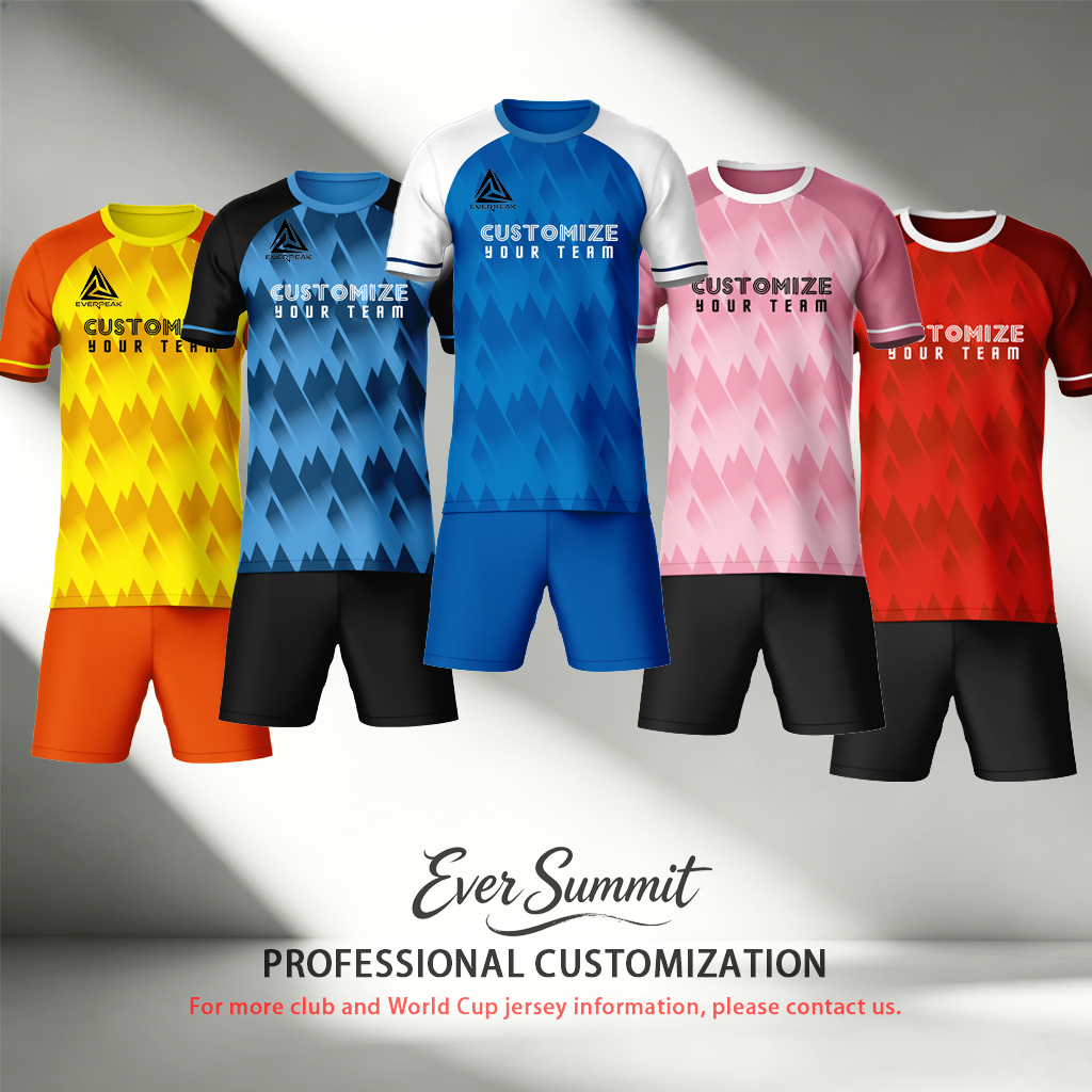Custom Team Name Number Soccer Jersey Set Men Teal Ombre Geometric Football Uniform Quick Dry Team Training Sportswear for Adults