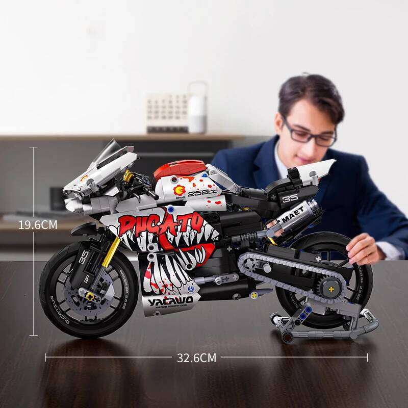 900pcs Motorcycle Building Blocks Set, Technical Racing Model Kit, STEM Assembled Toys Adults Teens,Gifts for Boys and Girls J260527 - view 5