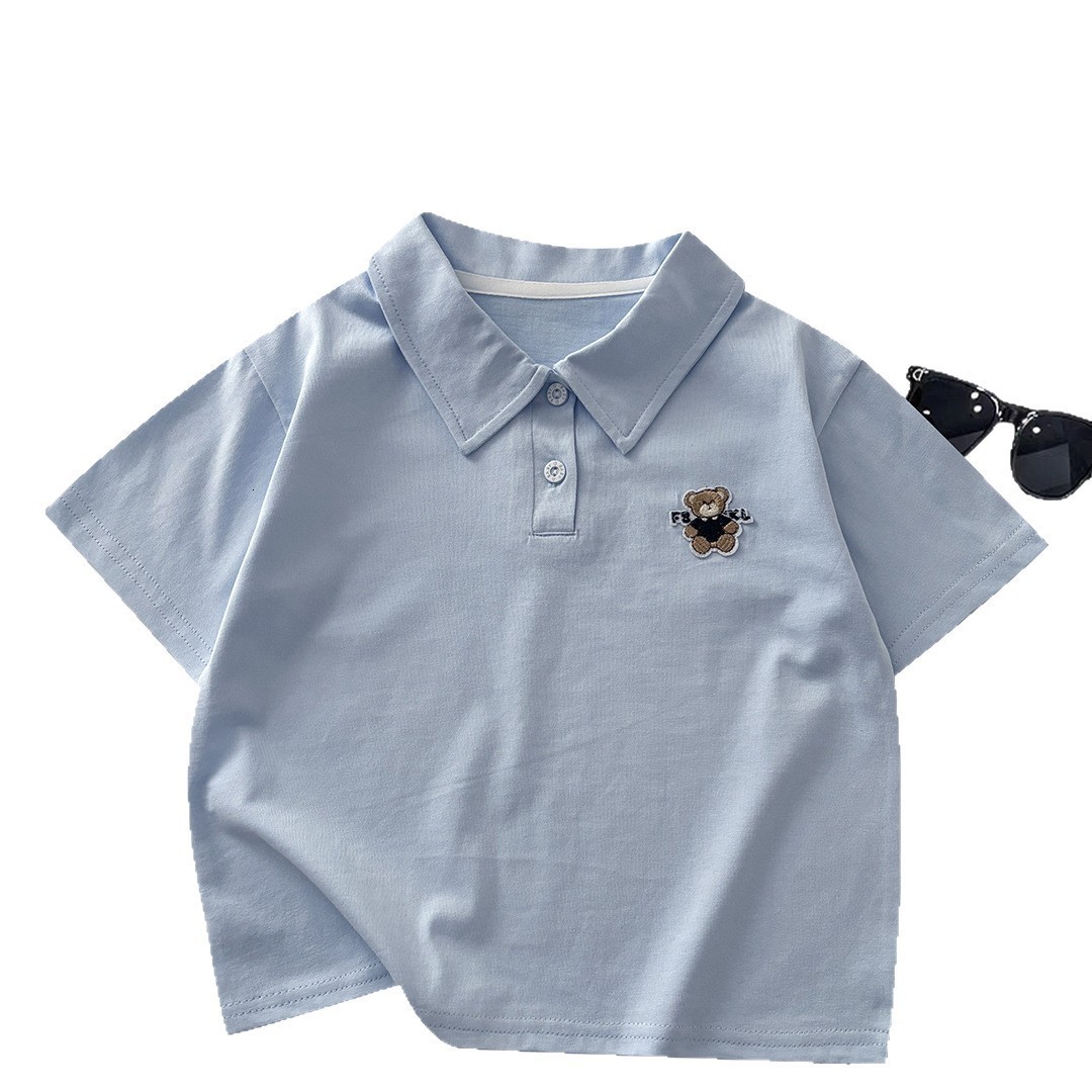 Summer Teen Polo Shirts for Boys Fashion Children Sports Tops Cotton Baby Breathable T Shirt 2-14 Years Kids Clothes 240515