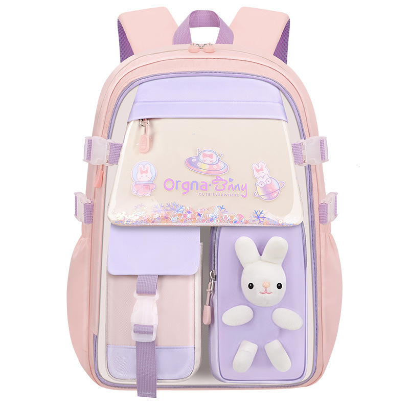 Primary School Schoolbag Girls Schoolbag Lightweight Childrens Backpack Kawaii Waterproof Schoolbag Large Capacity Backpack 240712