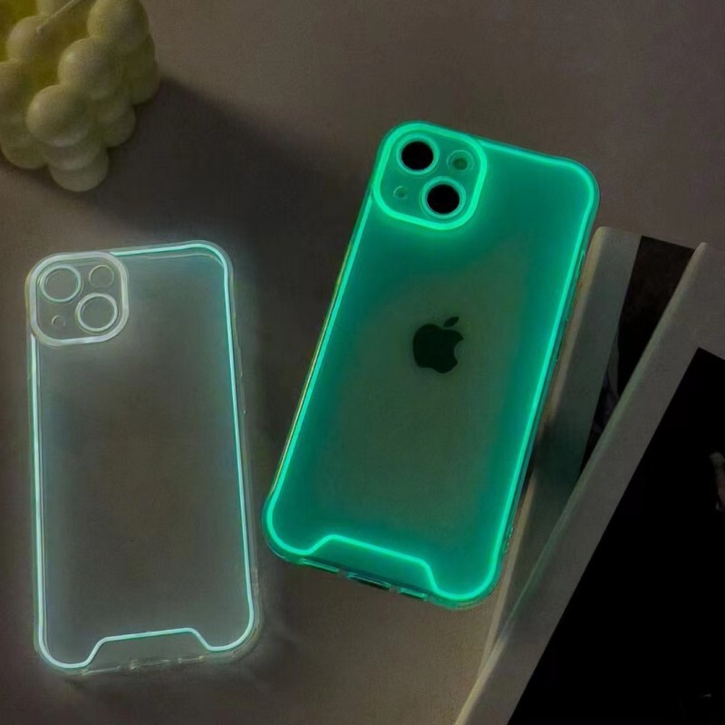 Luminous TPU phone case suitable for iPhone 17pm, luminous 16, transparent 15, anti-drop 14, protective cover 13