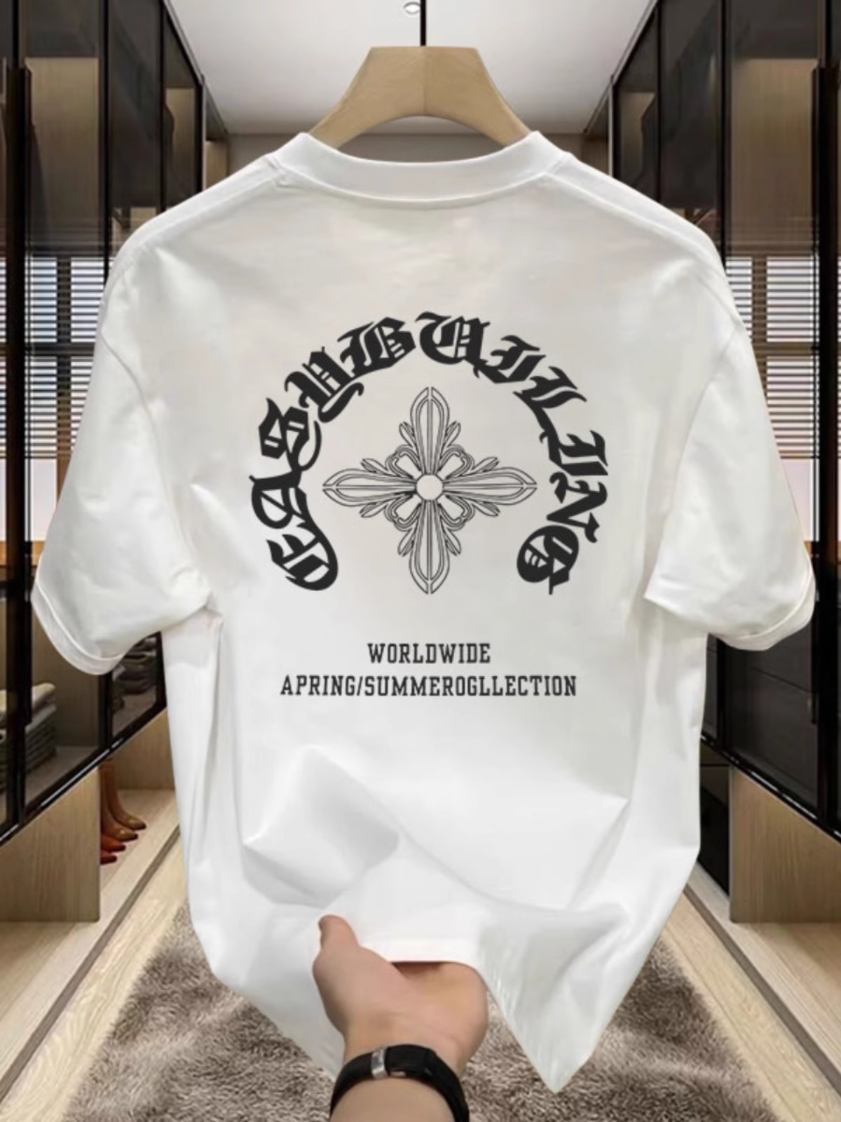 2026 Summer American Bad Boy Heavyweight Cotton T-Shirt, Unisex Crew Neck, Loose Streetwear, Ins Trendy Graphic Short Sleeve Tops for Youth