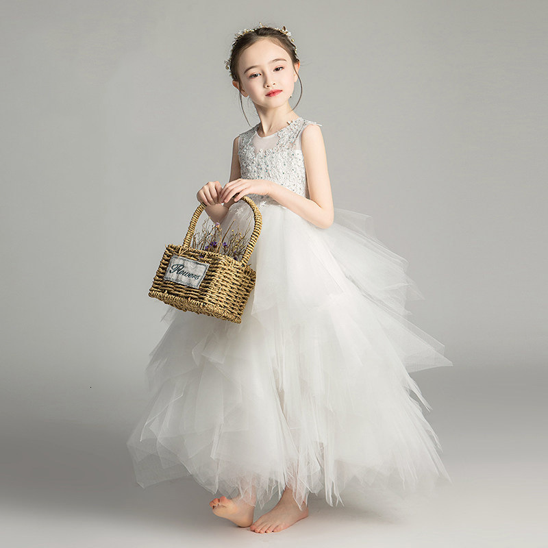 Childrens Dress Girls Princess Dress fluffy gauze exotic flower childrens wedding dress host piano performance dress show 251204