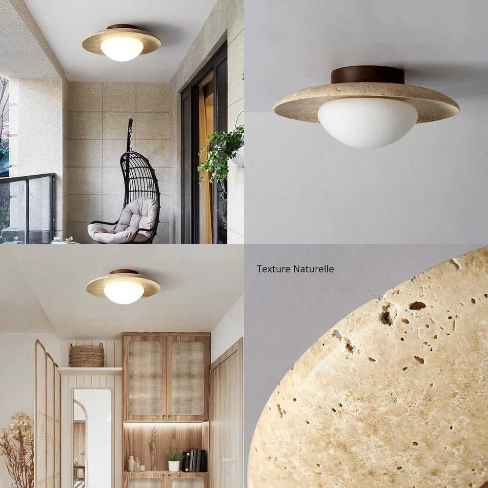 Travertine Stone Ceiling Lamp Aisle Corridor LED Chandeliers Indoor Lighting Modern Home Decor Living Room Dining Room Bedroom W260527