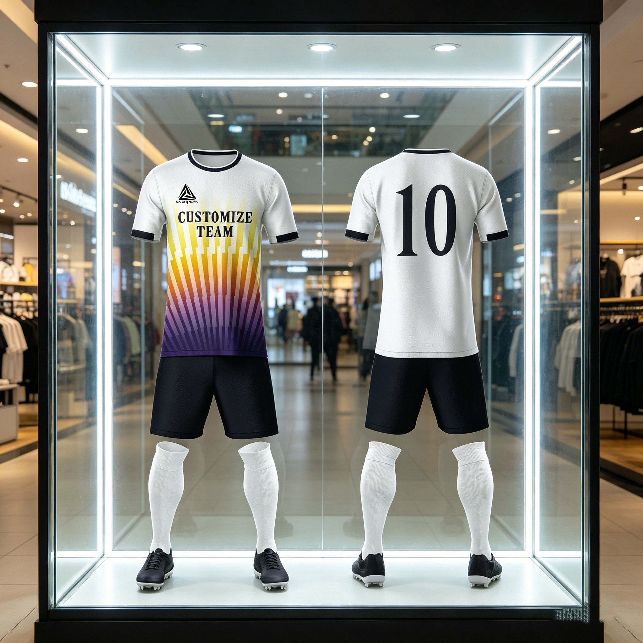Custom Soccer Jersey Set Men White Yellow Purple Gradient Football Uniform with Shorts Personalized Team Name Number Quick Dry Kit - view 6