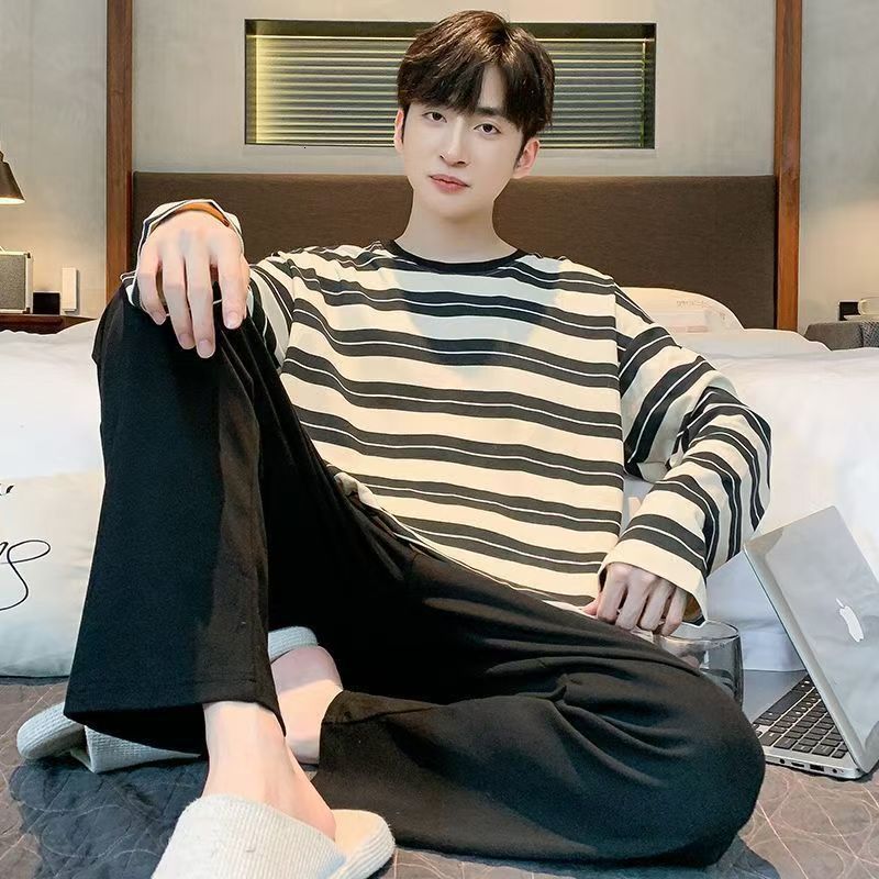 Men's Sleepwear Autumn Men's Pure Full Cotton Pajamas Plaid Sleepwear Big Yards L-4XL Pajama Sets Casual Sleep Lounge Pyjamas Pijamas Hombre