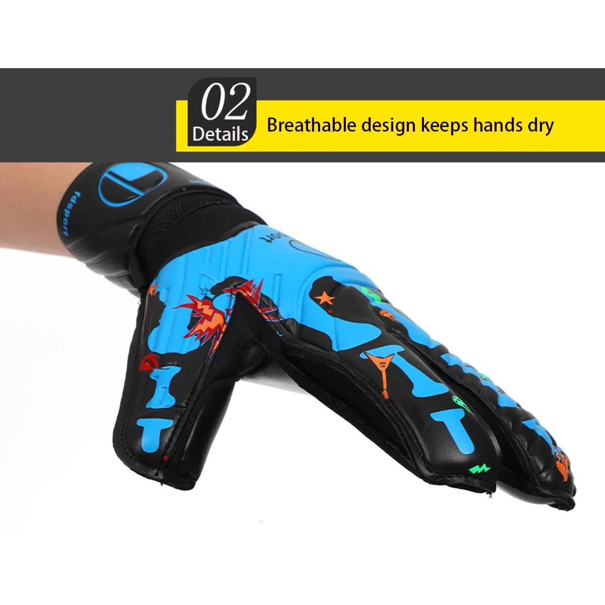 Goalie Goalkeeper Gloves Adult Strong Grip for The Toughest Saves with Finger Protect 43MM Latex Sizes 6-10 260525