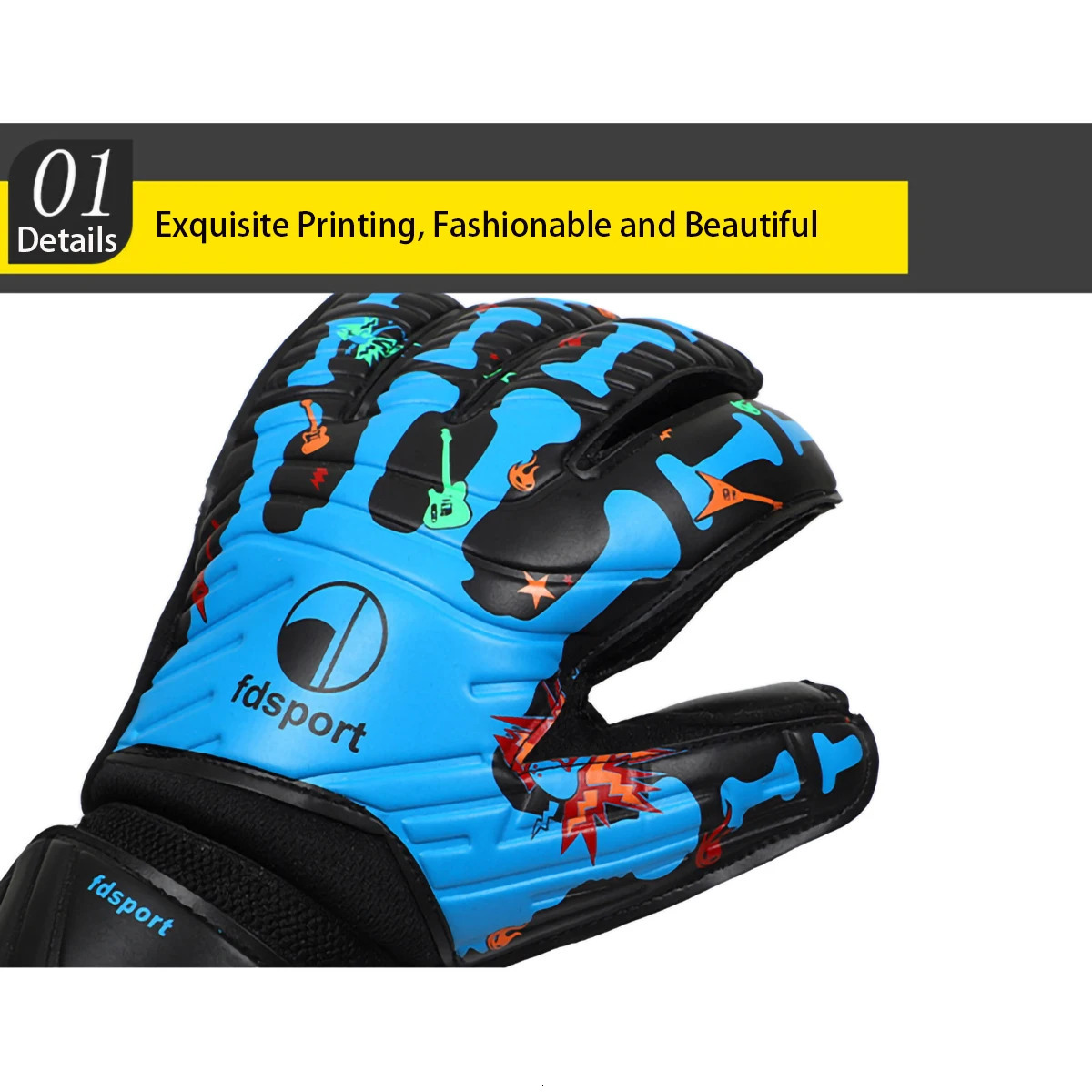 Goalie Goalkeeper Gloves Adult Strong Grip for The Toughest Saves with Finger Protect 43MM Latex Sizes 6-10 260525