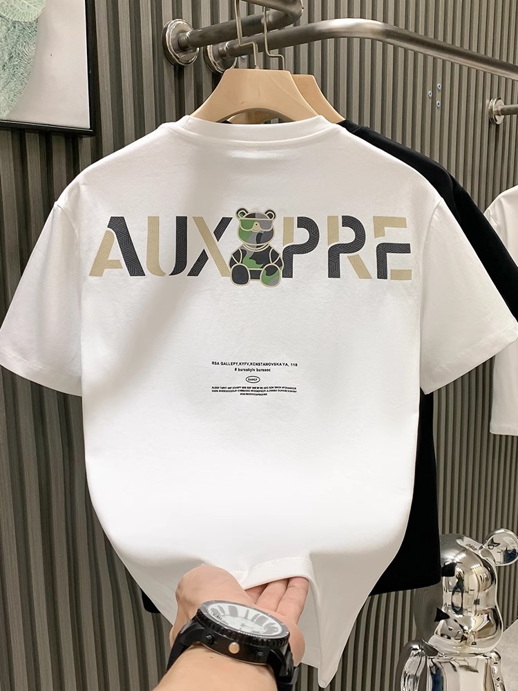 European Streetwear Trendy Brand 2026 New Summer Printed Short Sleeve T-Shirt, Men's Loose Crew Neck Heavyweight Casual Top