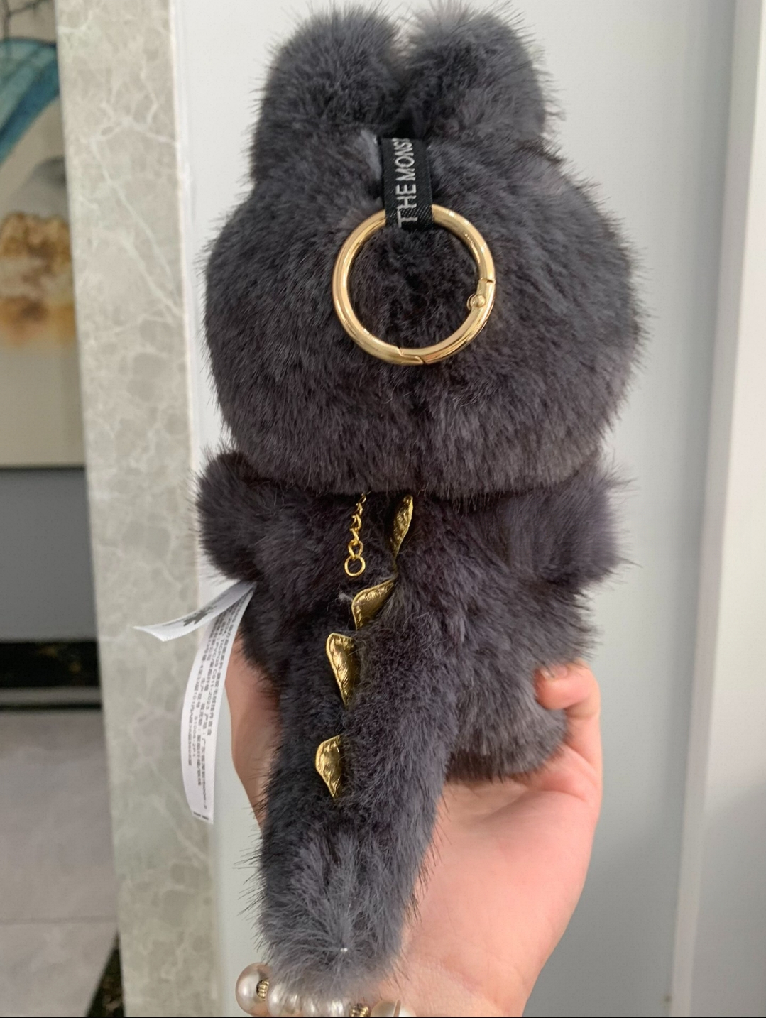 The Monsters Black Zimomo 17cm Exquisite Plush Doll with Colorful Dragon Wings & Heterochromatic Eyes Keychain QIAOWANTONG