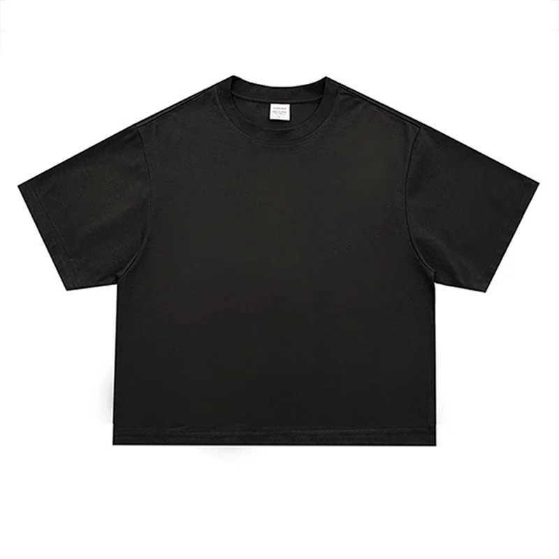 Basic Oversized Boxy Crew Neck T-shirt Mens Heavyweight 240GSM 100 Cotton Half Sleeve T-Shirts Summer Loose Sports Clothing X260527