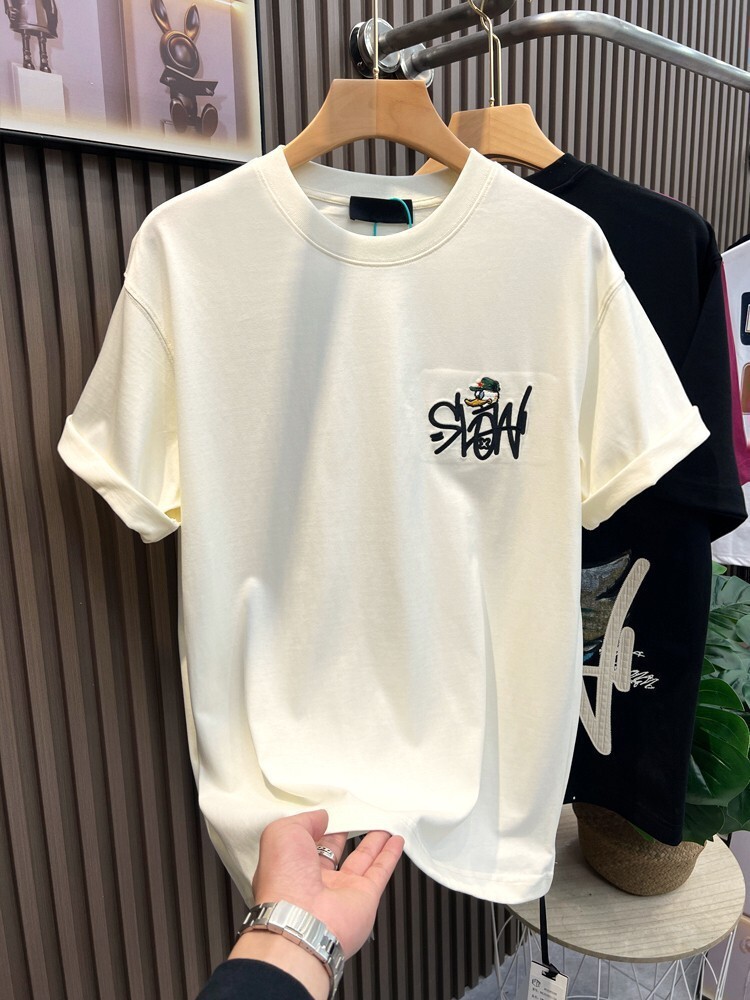 Fashion Designer T-shirt Luxurious Young Men's Trendy Building Pattern American Fashion Cartoon Print Short Sleeved Outdoor Summer Fashion Youth  - view 7