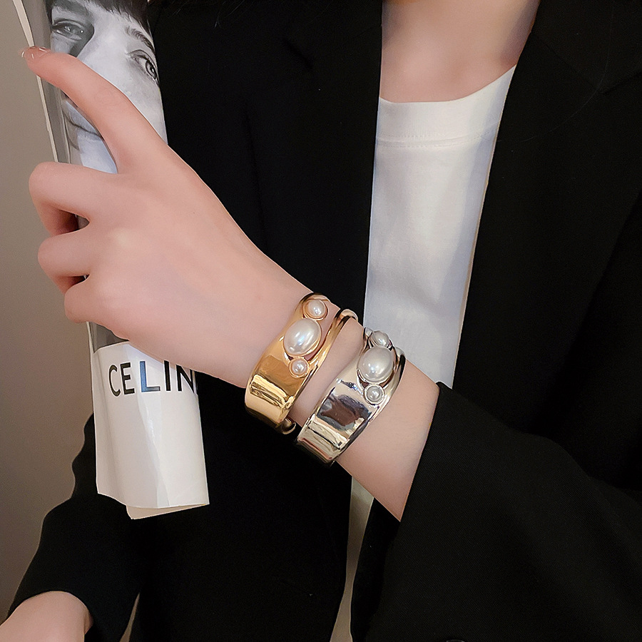 18K Real Gold Plated Stainless Steel Tiger Eye Stone Oval Open Bracelet European and American Style Unique Niche Elegant High-end Jewelry - view 4