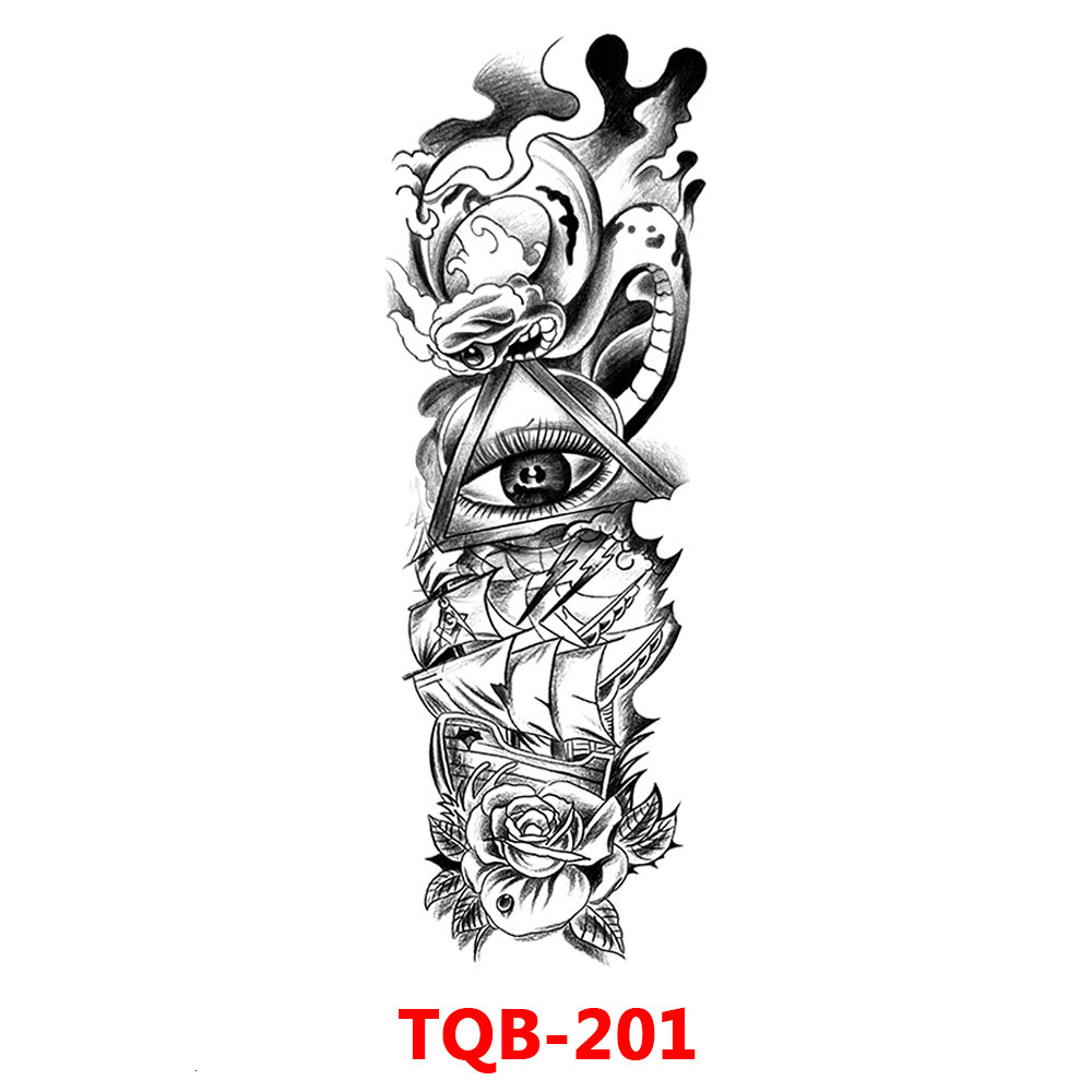 Full Arm Tattoo Sticker Full Arm Large Image Animal Large Flower Arm Tattoo Sticker Tattoo 251126