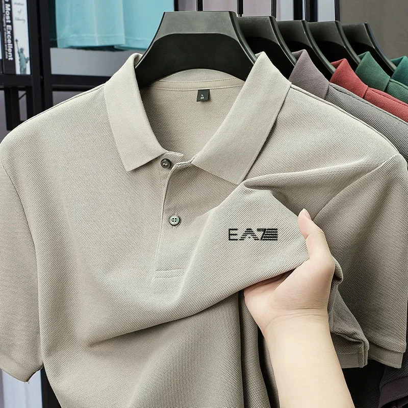 y polo shirt short sleeved letter printed mens top summer comfortable breathable casual lapel Tshirt 260527 - view 3