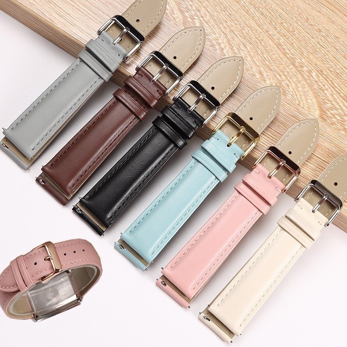 Plain cow leather strap waterproof sweat and odor proof color fashion with switch raw ear for men women 260420