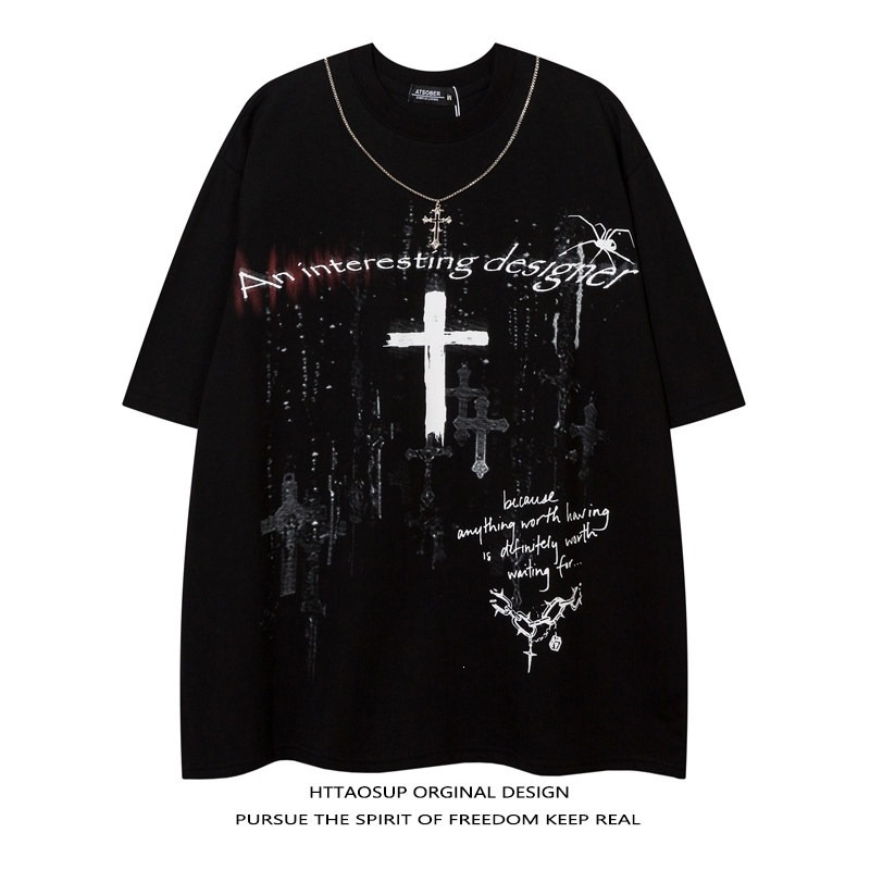 Summer Luxury Young Men's Designer Loose Fit Plus Size T-shirt High Street Graffiti Letter Print Short Sleeved Outdoor Casual Elastic Breathable 