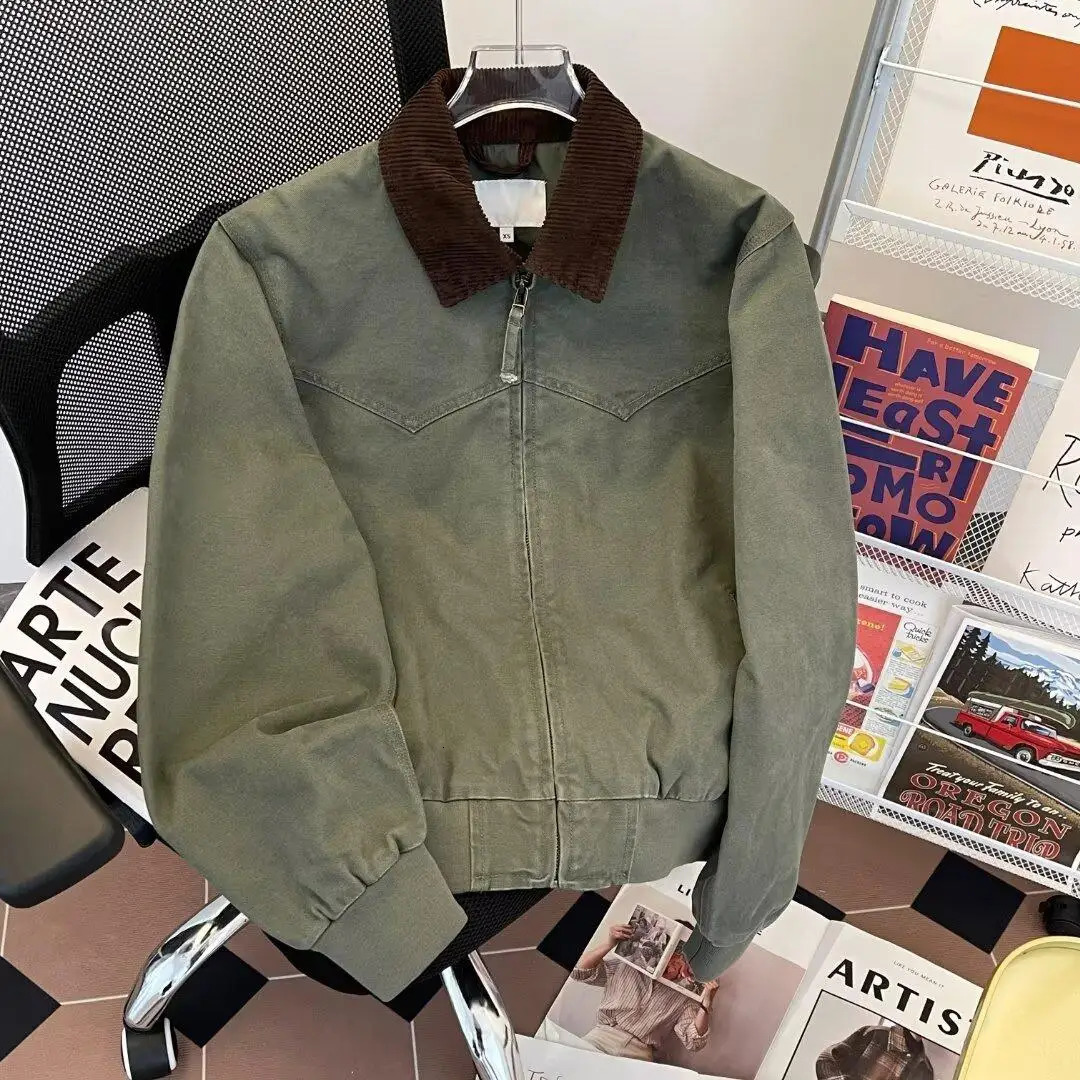 Pure Cotton Washed Detroit Jacket Mens Spring Cleanfit Trendy Color Block Collar Loose American Workwear Jacket 260526