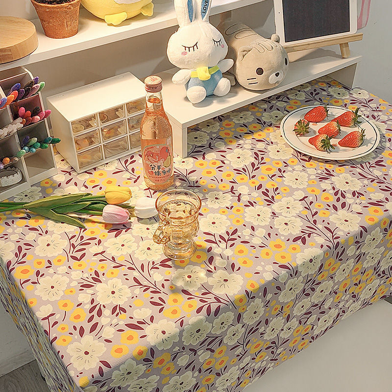 YL-38710 Custom plaid floral tablecloth, velvet desk cloth, suitable for street vendors, backdrop for dining tables and coffee tables.