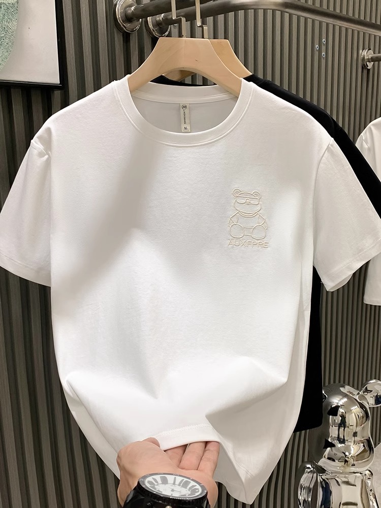 European Streetwear Trendy Brand 2026 New Summer Printed Short Sleeve T-Shirt, Men's Loose Crew Neck Heavyweight Casual Top