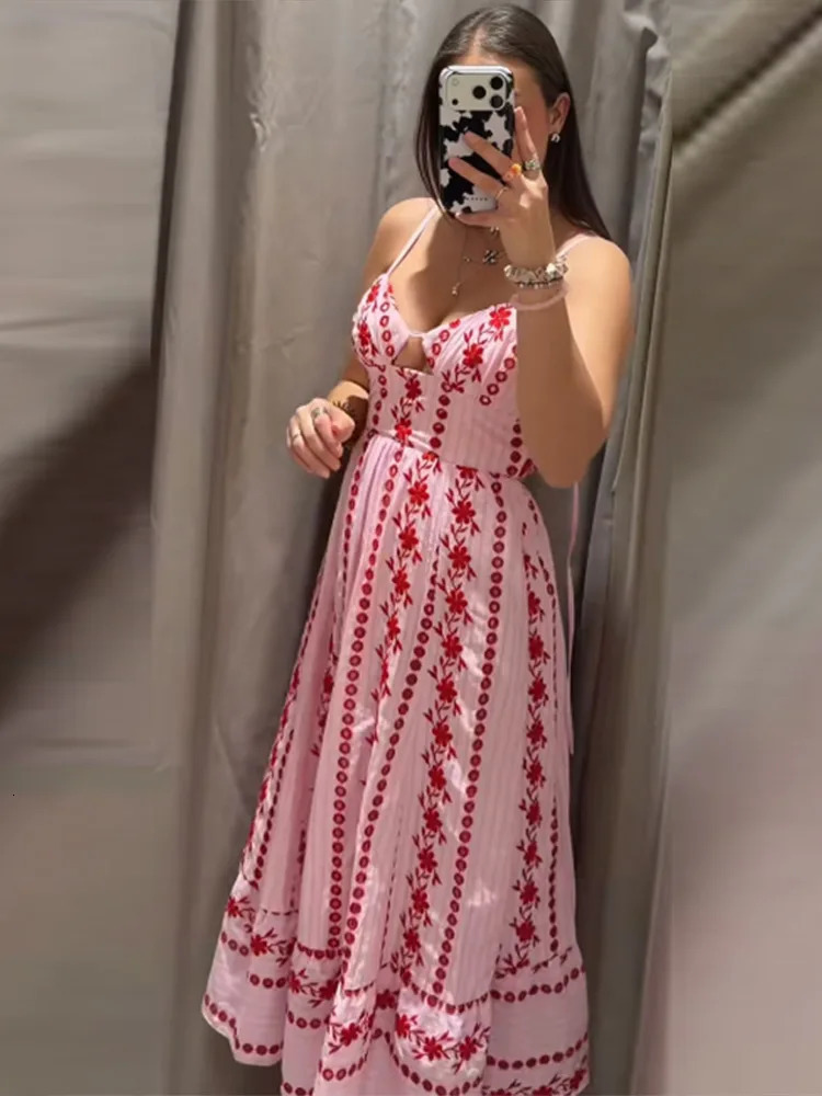 Sleeveless Womens Floral Print Maxi Dress Spaghetti Strap Sweetheart Neck Flowy Boho Vacation Dresses Summer Cute Wear 260526 - view 7