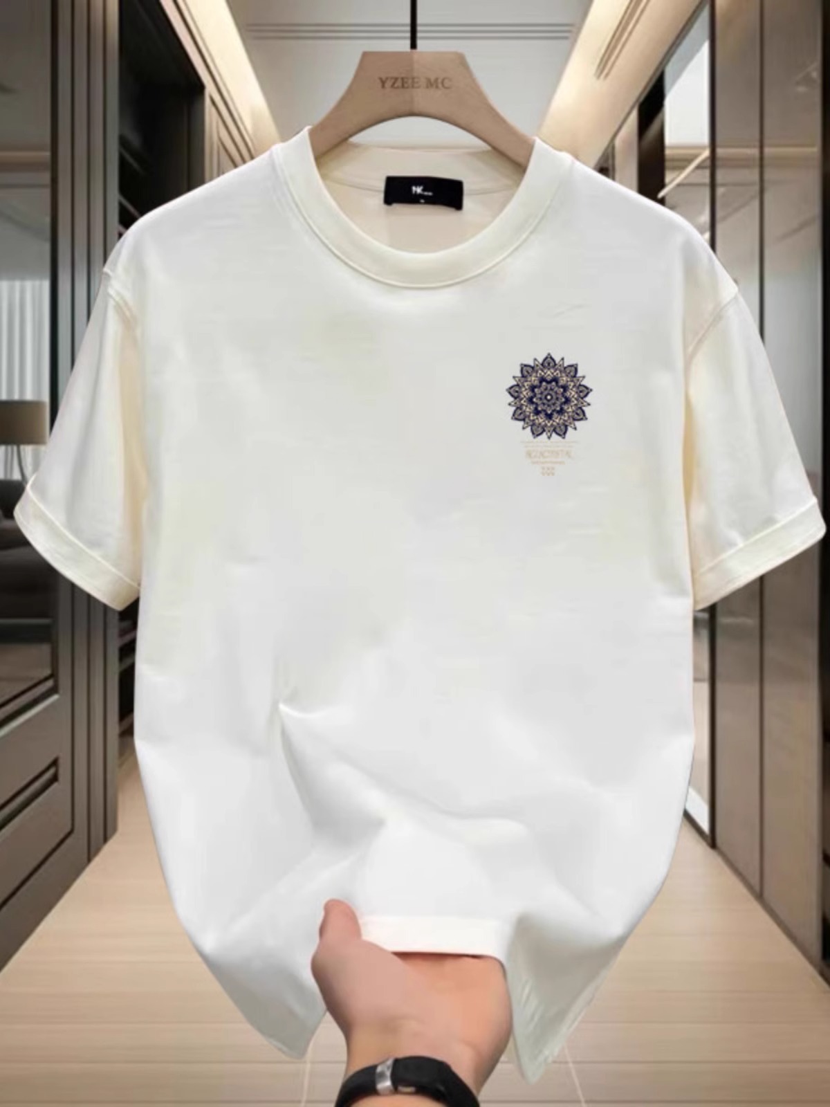 2026 Summer New Men's Heavyweight 100% Cotton T-Shirt, Loose Fit, Trendy Streetwear, Premium Quality, Casual Half-Sleeve Tops