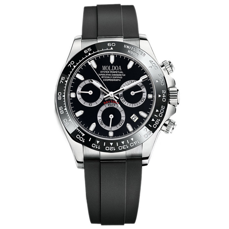 Light Luxury Panda Disc Three Eye Timing Mens Watch Waterproof Night Light Sports Watch The First Choice For Street Business Dual Use Gift Giving