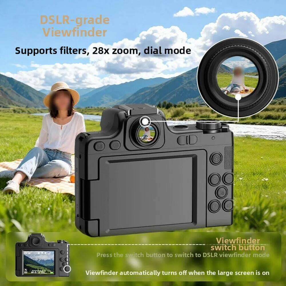 68MP HD DSLR Digital Camera With Flip Screen Viewfinder Knob & Beauty Function Photography Accessories J260527 - view 7