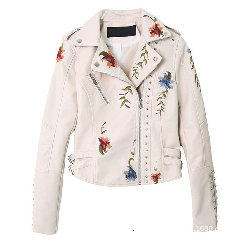 Black Candy Color Pu Leather Jacket Turn Down Collar Rivet Zipper Fashion Cool Outerwear Coat Tops Clothes S18101204