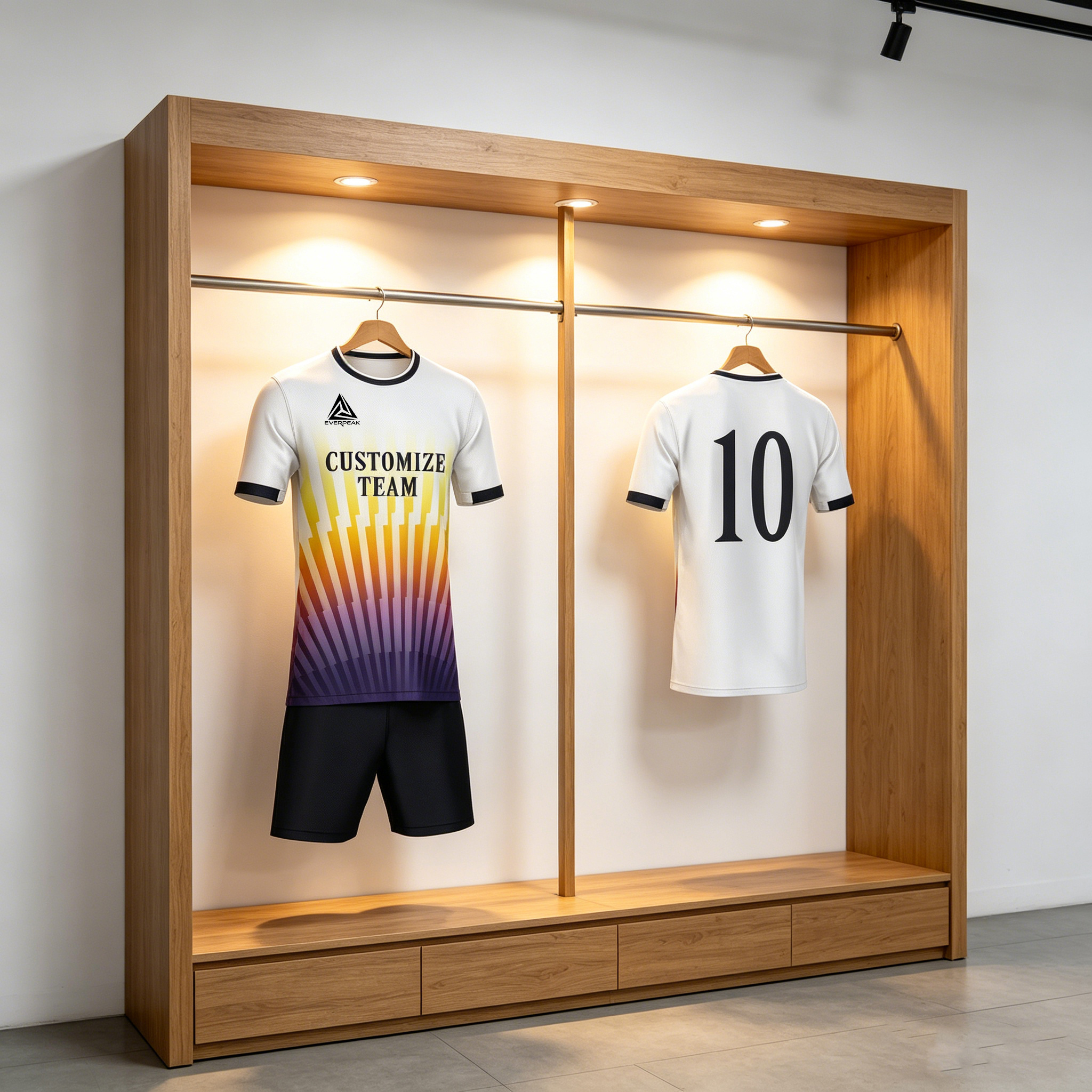 Custom Soccer Jersey Set Men White Yellow Purple Gradient Football Uniform with Shorts Personalized Team Name Number Quick Dry Kit - view 3