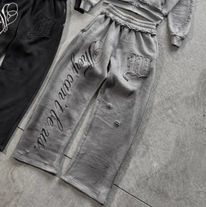 Streetwear Y2k Sports Double Layer Hoodie American Embroidery Patch Pink Zipper Sports Running Pants Casual Sports Two Piece Set 260316