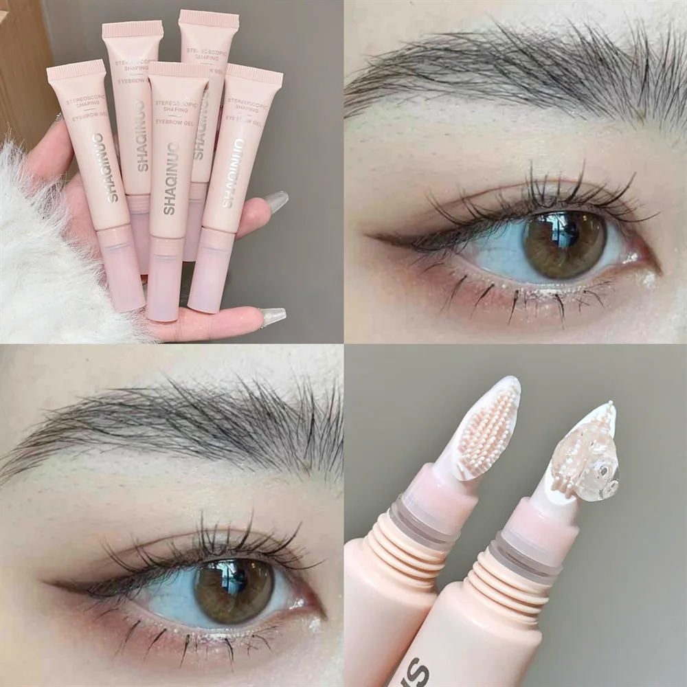 3D Brow Gel Waterproof Smudge-Proof Eyebrow Styling Shaping with Silicone Brush Long-Lasting Hold for All-Day Wear Makeup 260512BJ - view 4