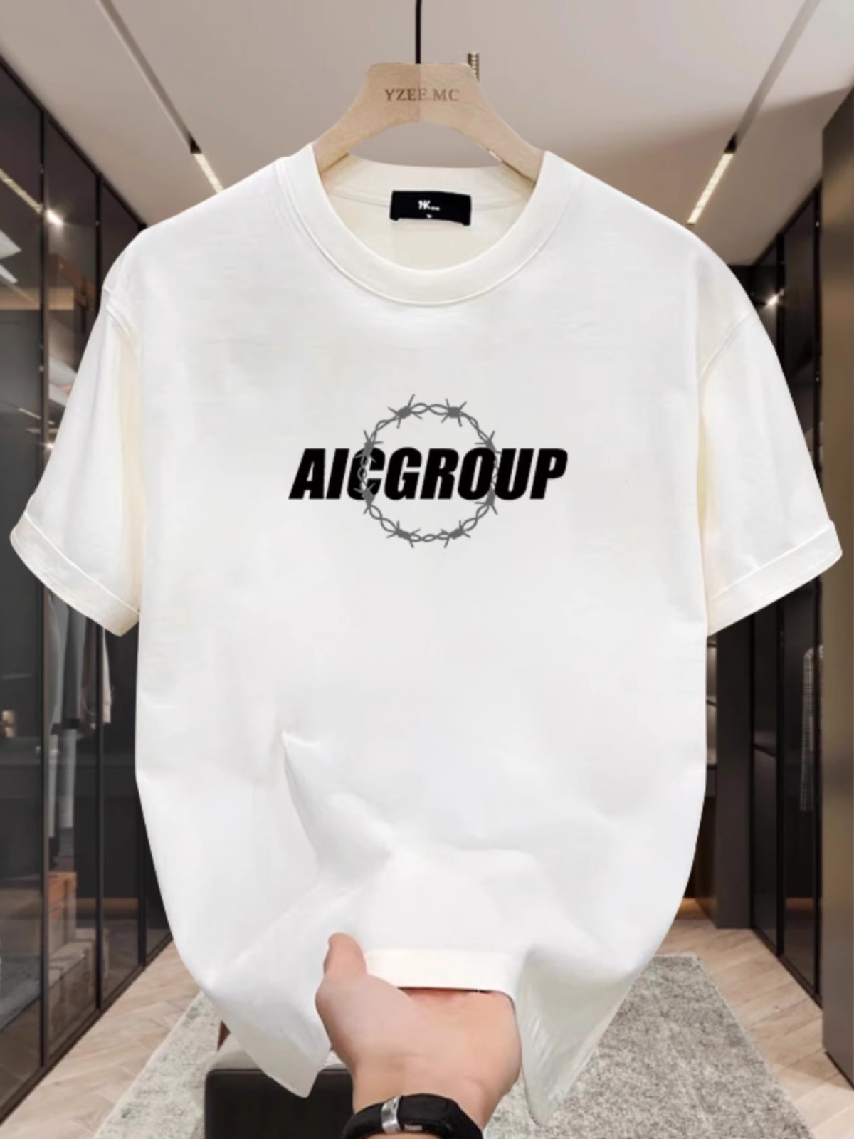 2026 Spring Summer Unisex Heavyweight Cotton T-Shirt, Oversized Crew Neck, American Streetwear, Loose Casual Trendy Graphic Tee