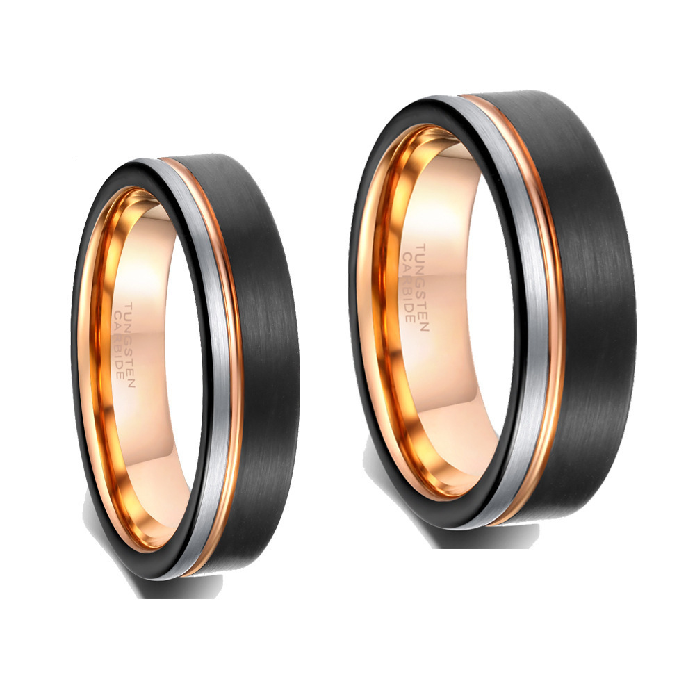 Trendy Accessories Mens Jewelry Wide 68mm Black Rose Gold Silver Three-Color Dominant Tungsten Steel Ring 26