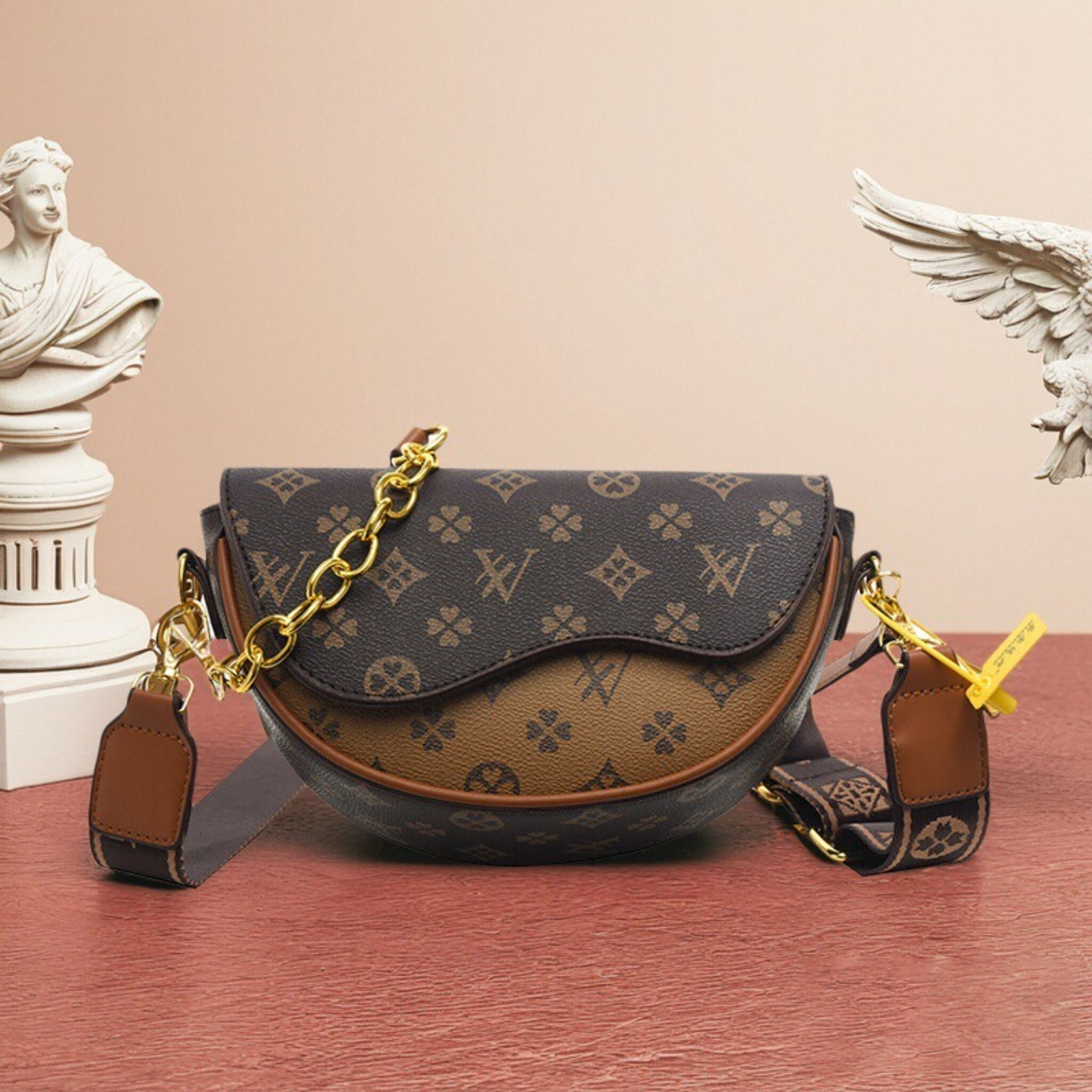 Luxury 2026 New Fashionable Printed Designer Saddle Bag Casual Single Shoulder Diagonal Cross Bag for Women