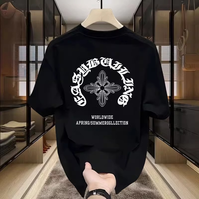 2026 Summer American Bad Boy Heavyweight Cotton T-Shirt, Unisex Crew Neck, Loose Streetwear, Ins Trendy Graphic Short Sleeve Tops for Youth