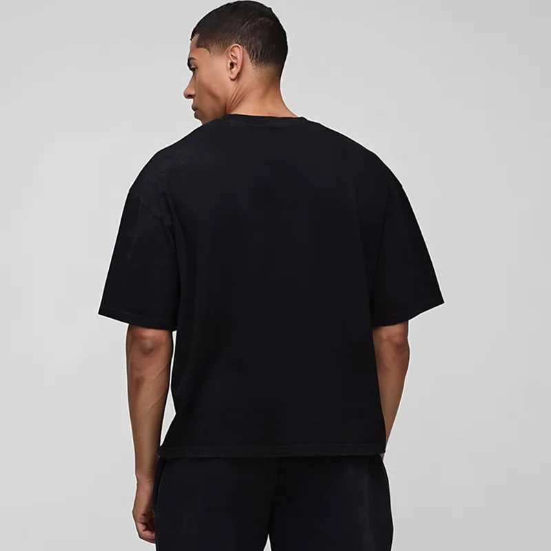 Basic Oversized Boxy Crew Neck T-shirt Mens Heavyweight 240GSM 100 Cotton Half Sleeve T-Shirts Summer Loose Sports Clothing X260527