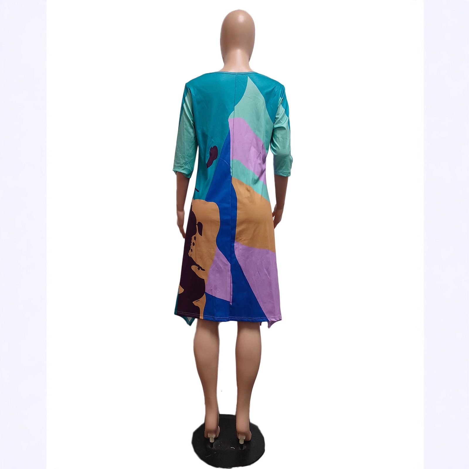 GT9135 Double sided positioning printed dress with loose fit 250121