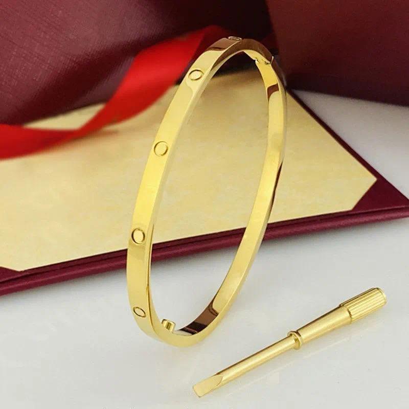 Luxury Brand Designer Bracelet 4Mm Charm Diamond Bangle Bracelet Wristlet for Men Women Wristband High Quality Jewelry with Box