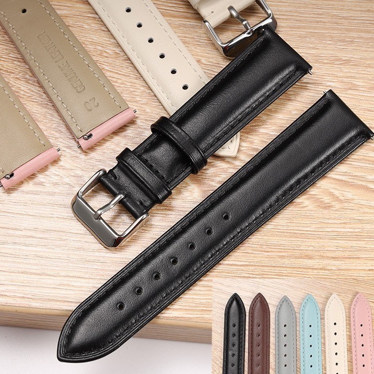 Plain cow leather strap waterproof sweat and odor proof color fashion with switch raw ear for men women 260420