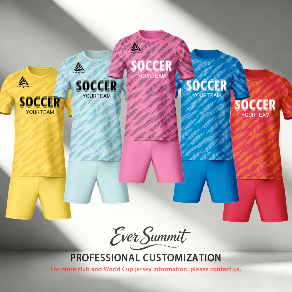 Custom Soccer Jersey Set Men Pink Camo Football Uniform with Shorts Personalized Name Number Breathable Quick Dry Team Training Kit