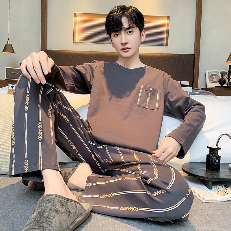 Men's Sleepwear Autumn Men's Pure Full Cotton Pajamas Plaid Sleepwear Big Yards L-4XL Pajama Sets Casual Sleep Lounge Pyjamas Pijamas Hombre
