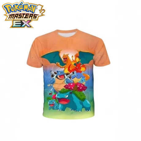 Summer Childrens Pokmon T-shirt Fashionable Casual 3D Pikachu T-shirt for Kids and Girls Sports Casual Short Sleeve T-shirt L260527C188