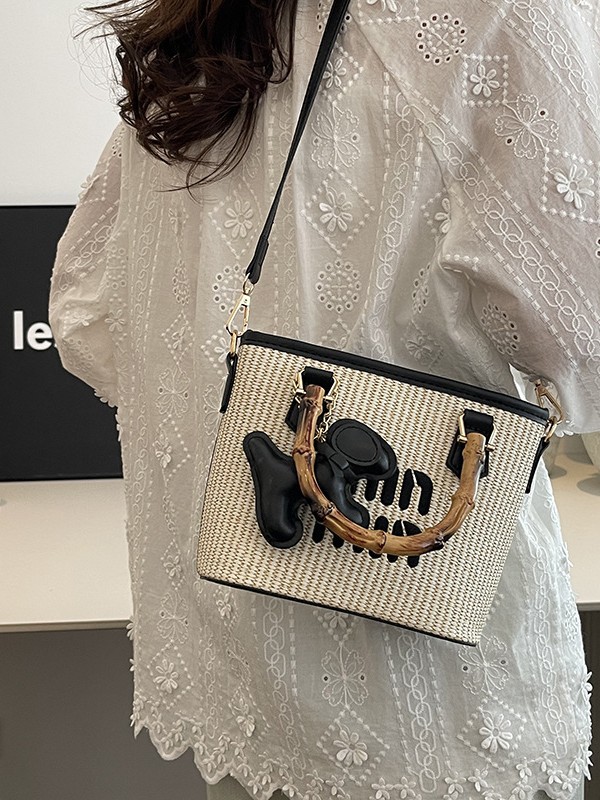 Woven small bag for women 2026 new summer casual seaside vacation crossbody hand-held bucket bag