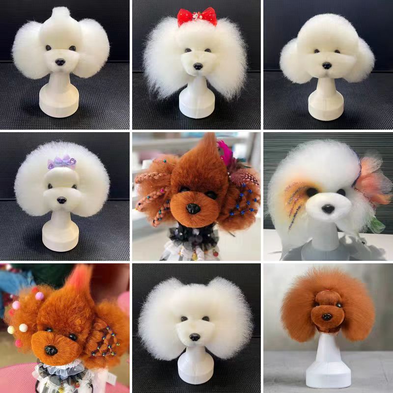 teddy Pet simulated head hair dog head model beautician practice cutting dog hair dog body Wig Pet Grooming Student study 260304