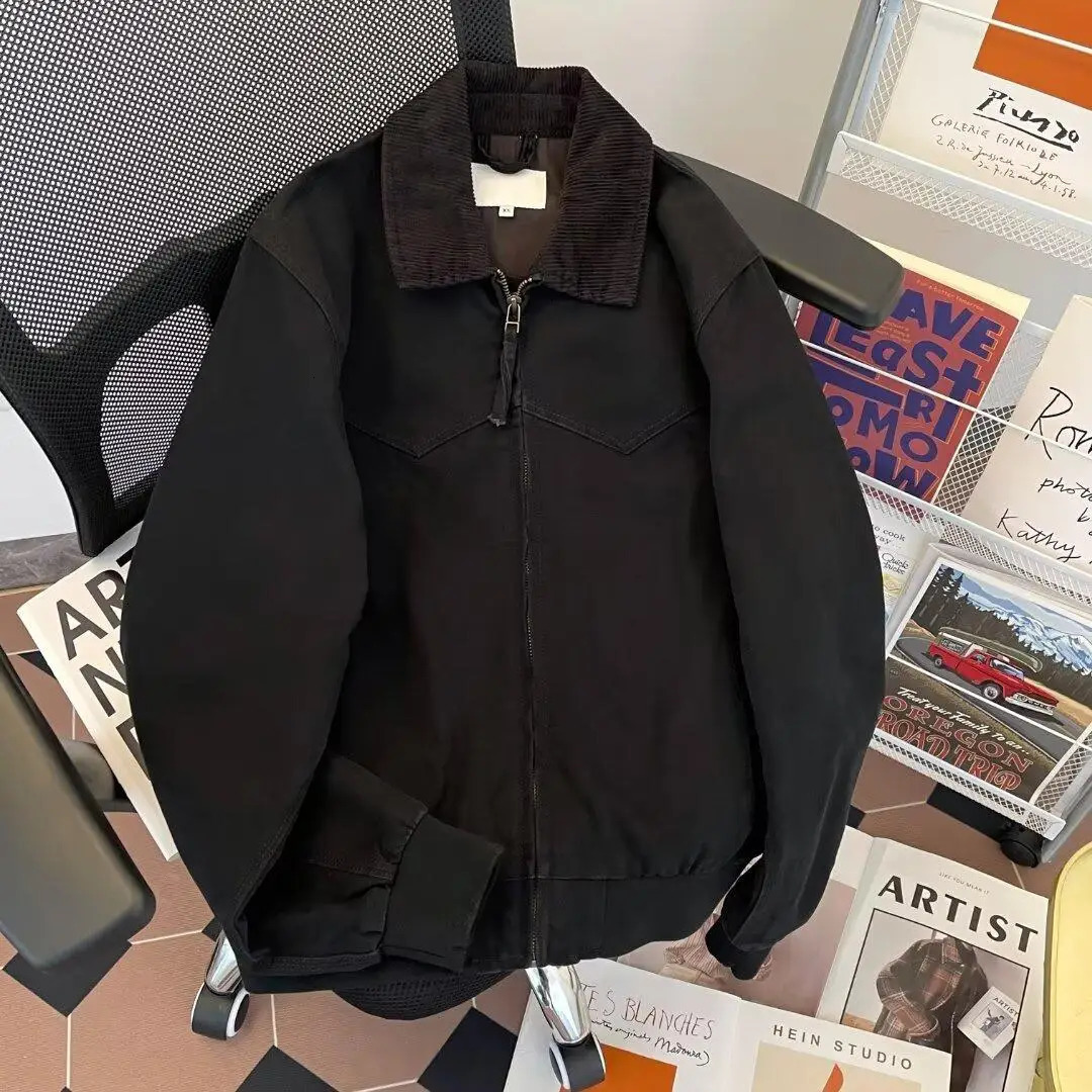 Pure Cotton Washed Detroit Jacket Mens Spring Cleanfit Trendy Color Block Collar Loose American Workwear Jacket 260526