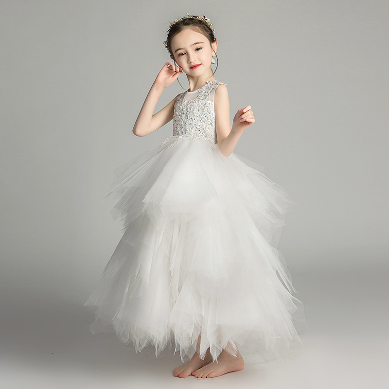 Childrens Dress Girls Princess Dress fluffy gauze exotic flower childrens wedding dress host piano performance dress show 251204